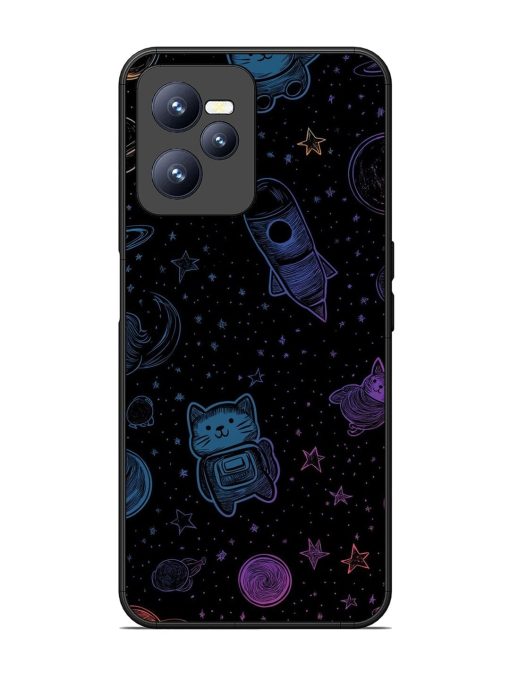 Cosmic Cat Chaos Glossy Soft Edge Case for Realme C35 Chachhi