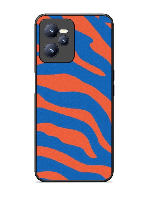 Zebra Stripes In Blue And Orange Glossy Soft Edge Case for Realme C35 Chachhi