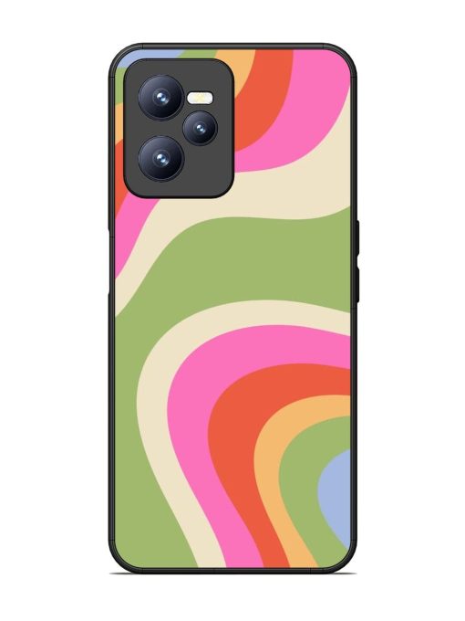 Wavy Rainbow Wonderland Glossy Soft Edge Case for Realme C35 Chachhi