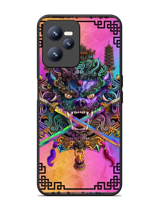 Psychedelic Fu Dog Tapestry Glossy Soft Edge Case for Realme C35 Chachhi