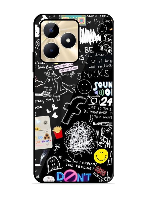 Doodle Diary Glossy Soft Edge Case for Realme C51