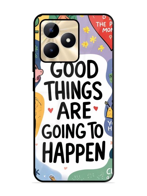 Uplifting Scribbles Glossy Soft Edge Case for Realme C53 Chachhi