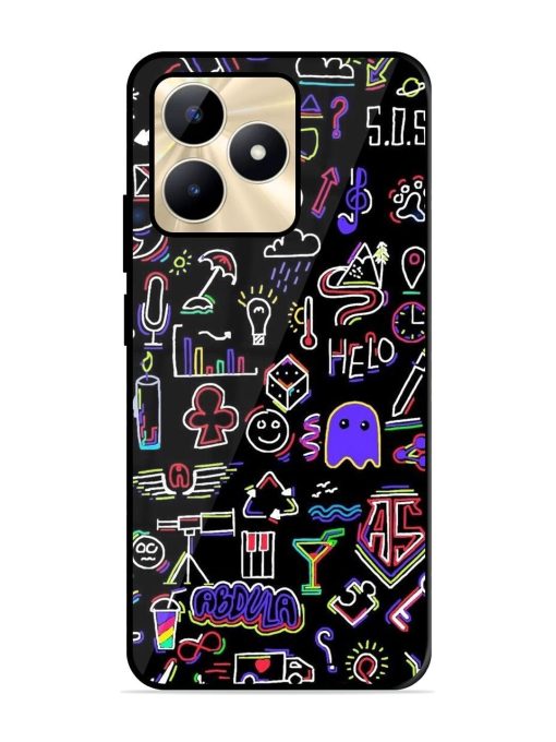 Neon Doodle Glossy Soft Edge Case for Realme C53 Chachhi