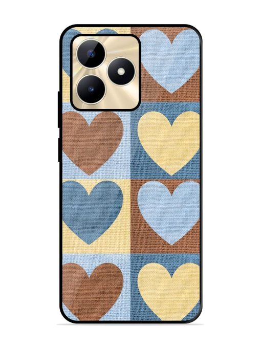 Hearts On Canvas Glossy Soft Edge Case for Realme C53 Chachhi