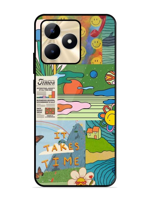 Groovy Vibes Glossy Soft Edge Case for Realme C53 Chachhi