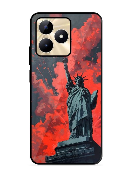 Lady Liberty'S Firework Finale Glossy Soft Edge Case for Realme C53 Chachhi