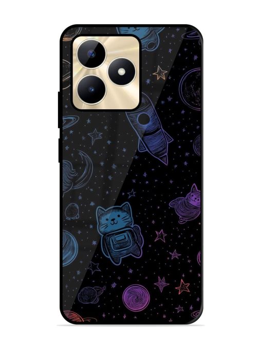 Cosmic Cat Chaos Glossy Soft Edge Case for Realme C53