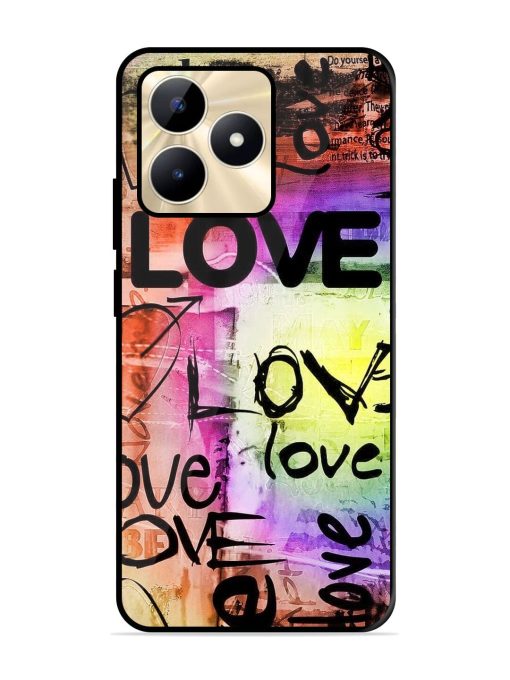 Love Graffiti Glossy Soft Edge Case for Realme C53 Chachhi