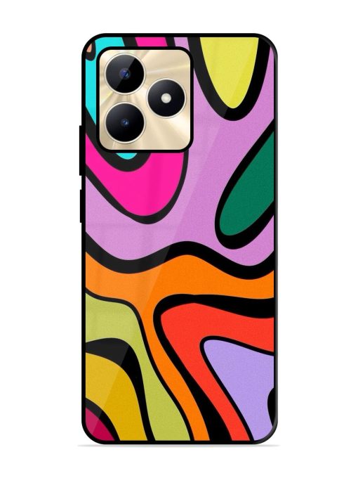 Groovy Swirls Glossy Soft Edge Case for Realme C53 Chachhi