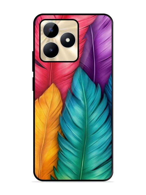 Rainbow Feathers Glossy Soft Edge Case for Realme C53 Chachhi