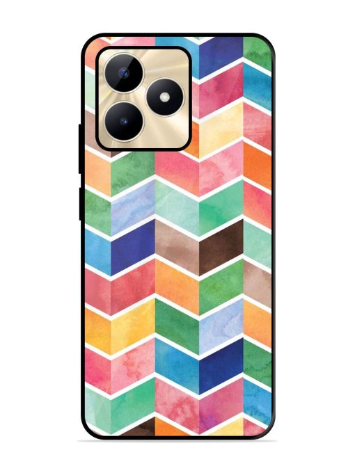 Watercolor Chevron Whimsy Glossy Soft Edge Case for Realme C53 Chachhi