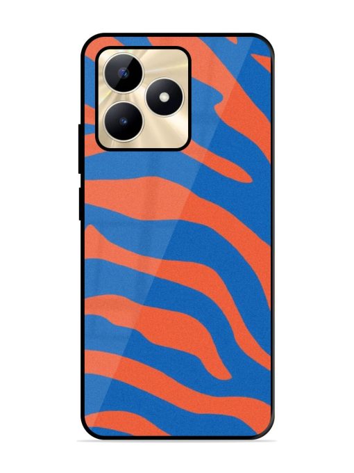 Zebra Stripes In Blue And Orange Glossy Soft Edge Case for Realme C53 Chachhi