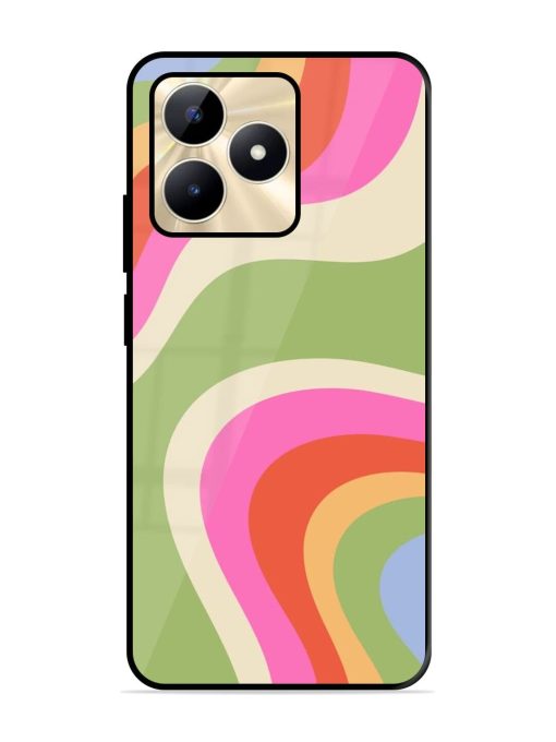 Wavy Rainbow Wonderland Glossy Soft Edge Case for Realme C53 Chachhi