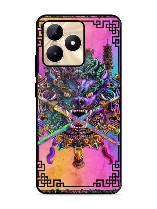 Psychedelic Fu Dog Tapestry Glossy Soft Edge Case for Realme C53 Chachhi