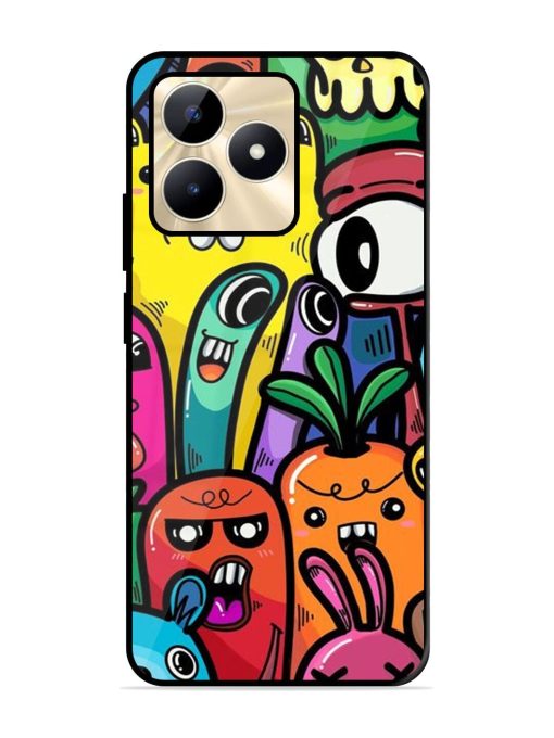 Whimsical Doodle Chaos Glossy Soft Edge Case for Realme C53 Chachhi