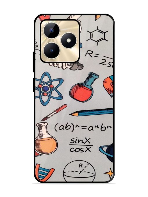 Science Doodle Delight Glossy Soft Edge Case for Realme C53 Chachhi