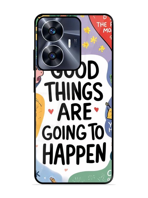 Uplifting Scribbles Glossy Soft Edge Case for Realme C55 Chachhi