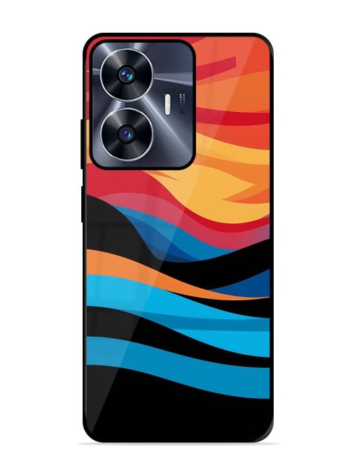 Blazing Currents Glossy Soft Edge Case for Realme C55 Chachhi