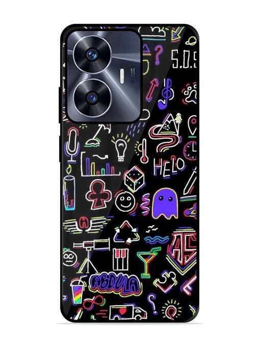 Neon Doodle Glossy Soft Edge Case for Realme C55 Chachhi