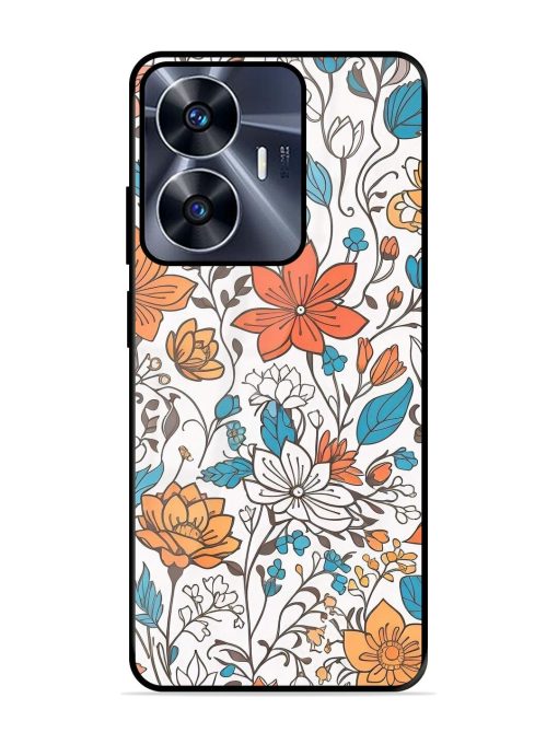 Floral Symphony Glossy Soft Edge Case for Realme C55 Chachhi