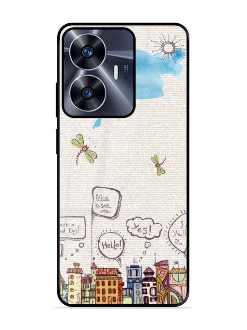 Doodle City Glossy Soft Edge Case for Realme C55 Chachhi