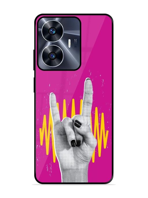 Rock Hand Glossy Soft Edge Case for Realme C55 Chachhi