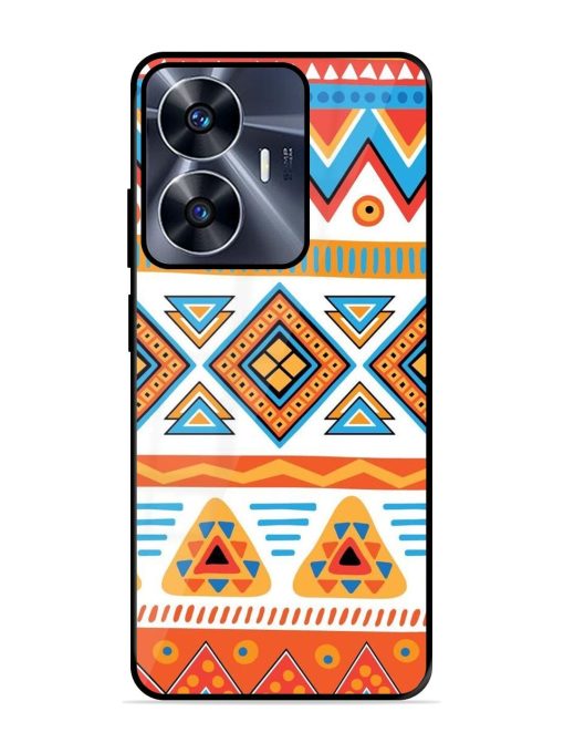 Vibrant Tribal Pattern Glossy Soft Edge Case for Realme C55 Chachhi