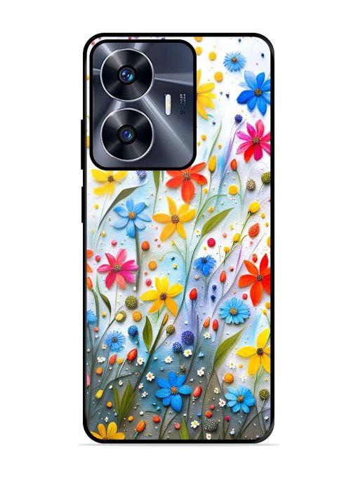 Vibrant Floral Glossy Soft Edge Case for Realme C55 Chachhi