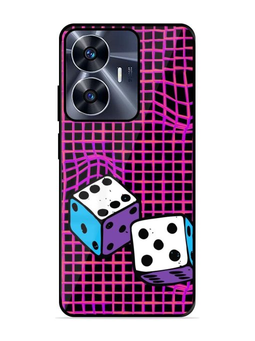 Glitched Dice Glossy Soft Edge Case for Realme C55 Chachhi