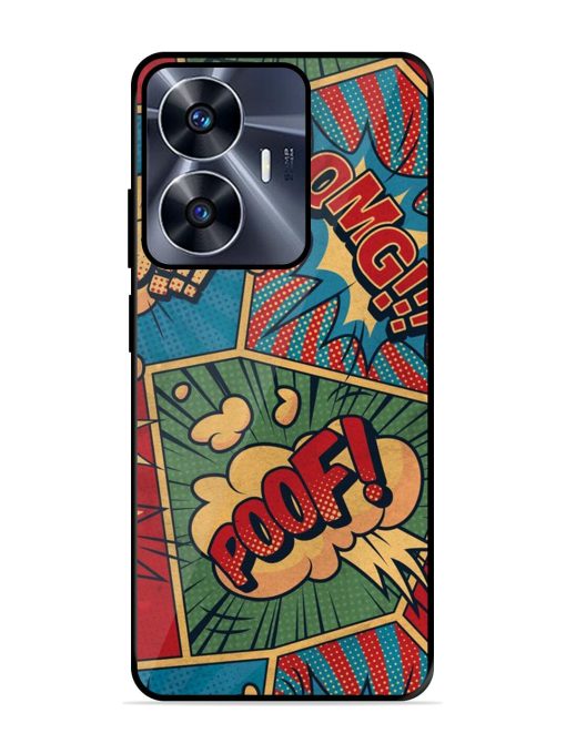 Comic Book Chaos Glossy Soft Edge Case for Realme C55 Chachhi