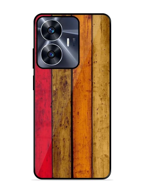 Colorful Woodgrain Glossy Soft Edge Case for Realme C55 Chachhi