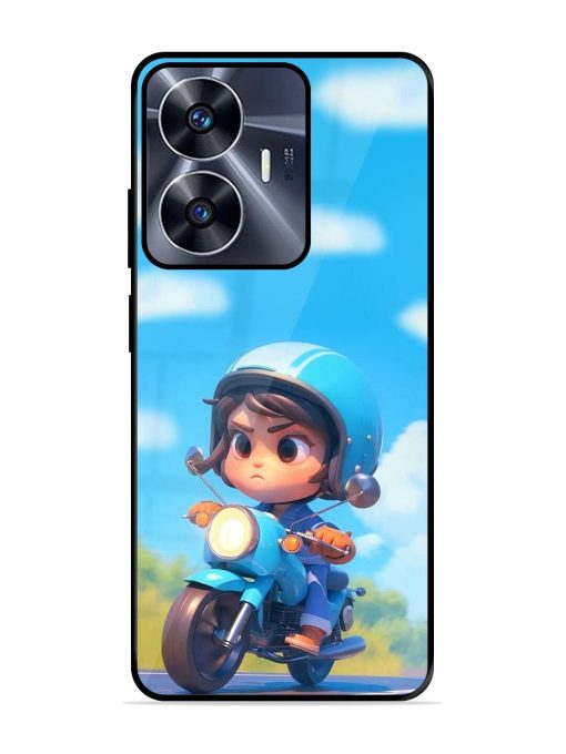 Little Rider Glossy Soft Edge Case for Realme C55 Chachhi