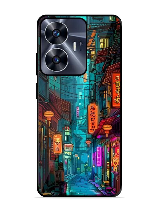 Neon Nightscape Glossy Soft Edge Case for Realme C55 Chachhi