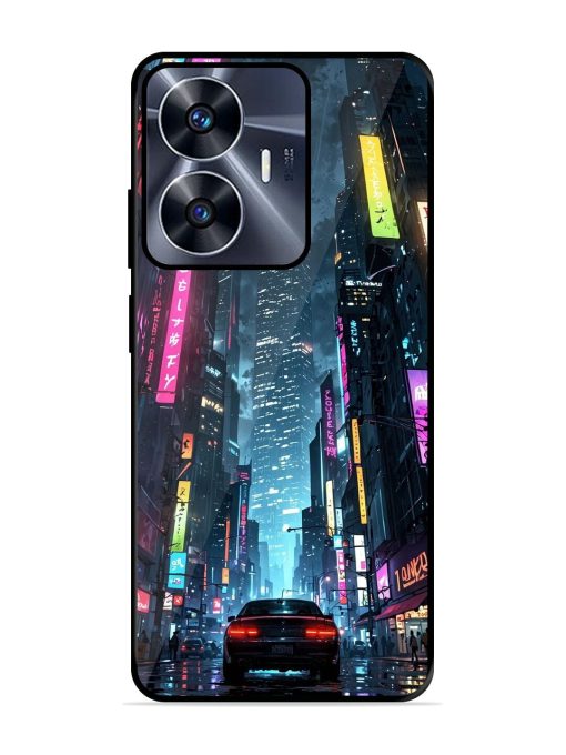 Neon Nightscape Glossy Soft Edge Case for Realme C55 Chachhi