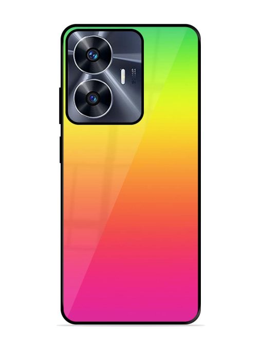 Rainbow Gradient Glossy Soft Edge Case for Realme C55 Chachhi