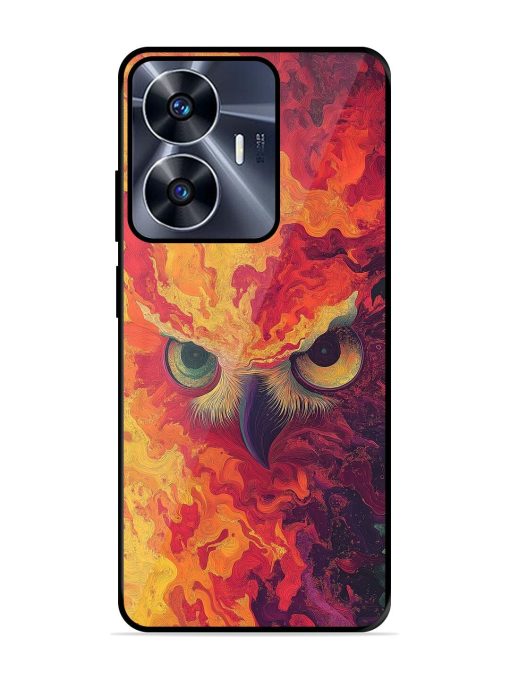 Fiery Owl Glossy Soft Edge Case for Realme C55 Chachhi