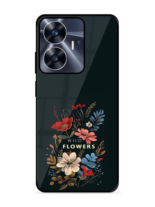 Dark Floral Glossy Soft Edge Case for Realme C55