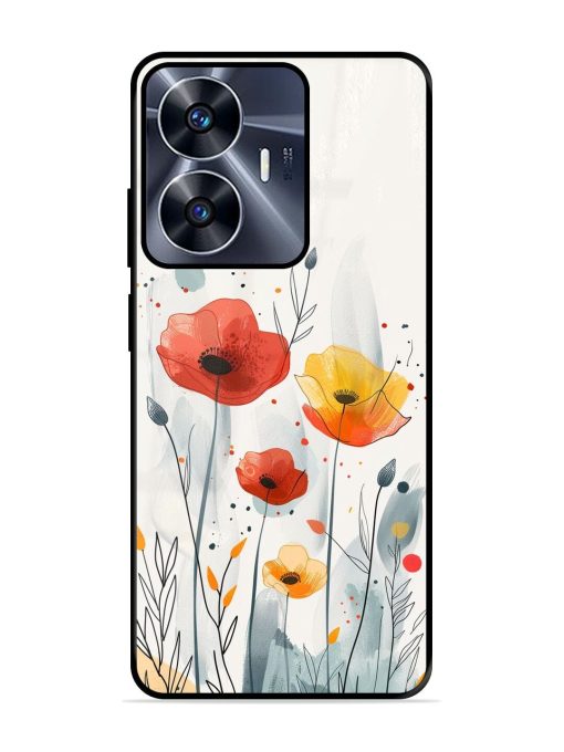 Poppy Fields Glossy Soft Edge Case for Realme C55 Chachhi