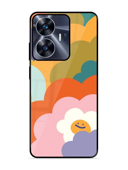 Happy Flower Power Glossy Soft Edge Case for Realme C55 Chachhi