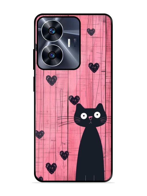 Feline Valentine'S Day Glossy Soft Edge Case for Realme C55 Chachhi