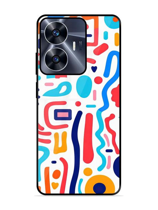 Whimsical Doodle Chaos Glossy Soft Edge Case for Realme C55 Chachhi