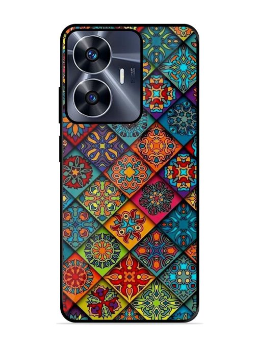 Patchwork Mandala Mosaic Glossy Soft Edge Case for Realme C55 Chachhi