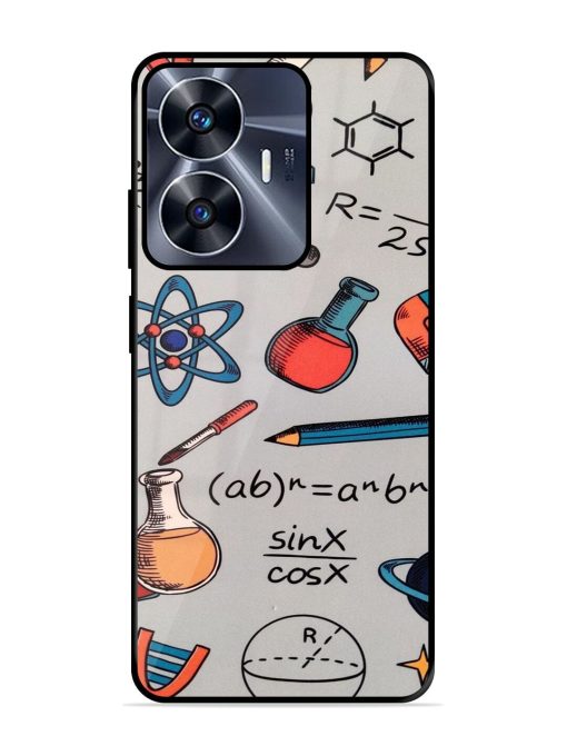 Science Doodle Delight Glossy Soft Edge Case for Realme C55 Chachhi