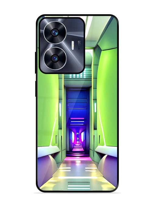 Neon Corridor Glossy Soft Edge Case for Realme C55 Chachhi