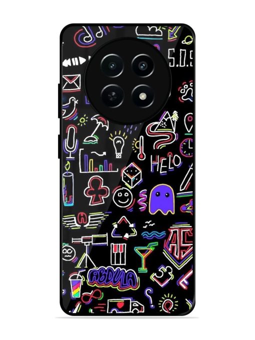 Neon Doodle Glossy Soft Edge Case for Realme C65 (5G) Chachhi