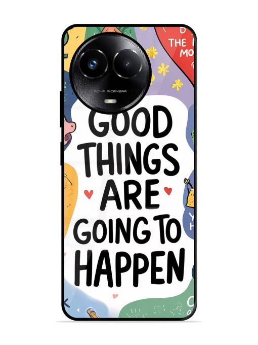 Uplifting Scribbles Glossy Soft Edge Case for Realme C67 (5G) Chachhi