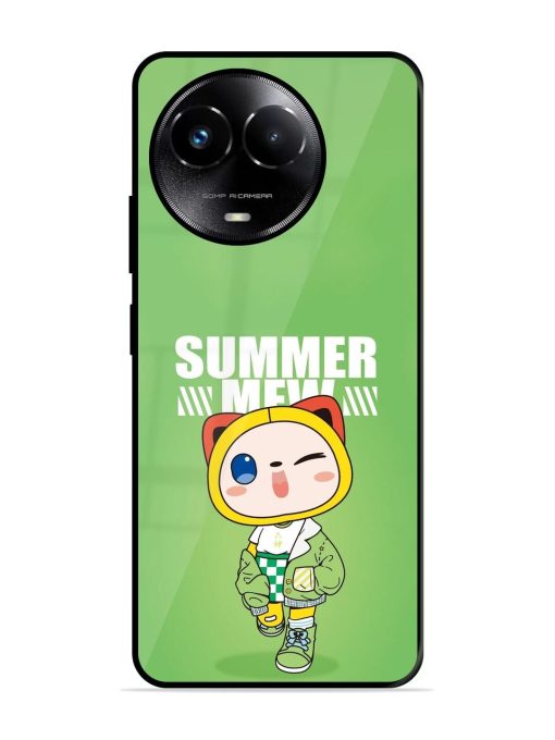 Purrfect Summer Glossy Soft Edge Case for Realme C67 (5G) Chachhi