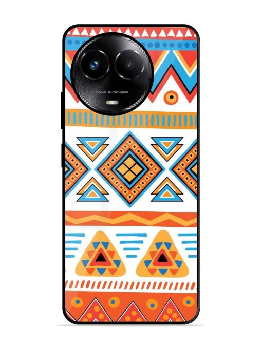 Vibrant Tribal Pattern Glossy Soft Edge Case for Realme C67 (5G) Chachhi