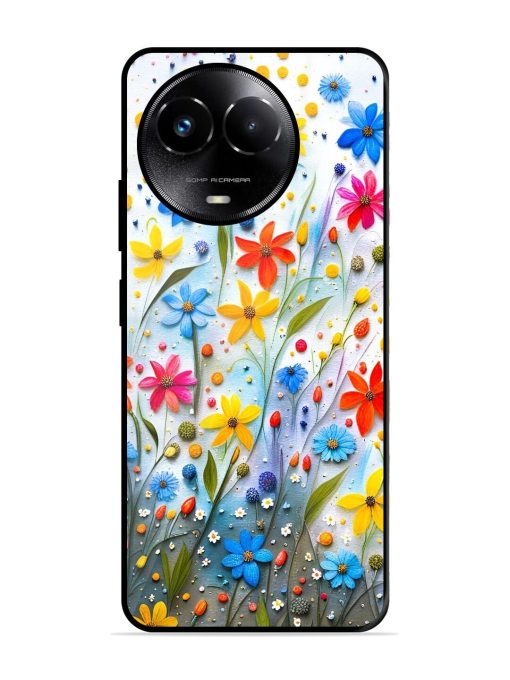 Vibrant Floral Glossy Soft Edge Case for Realme C67 (5G) Chachhi