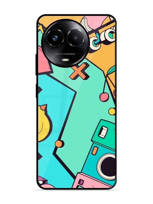 Retro Remix Glossy Soft Edge Case for Realme C67 (5G) Chachhi